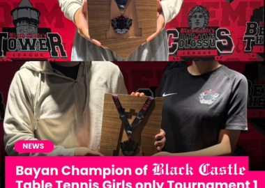 Bayan champion of Black Castle table tennis girls only tournament 1